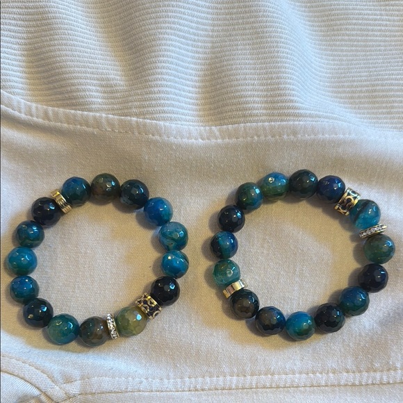 Coach Blue and Green Beaded Bracelet Set - Picture 1 of 1